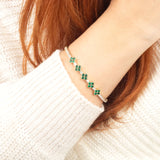 Emerald Gold Clover Bracelet | Mix 14k Gold Bangle