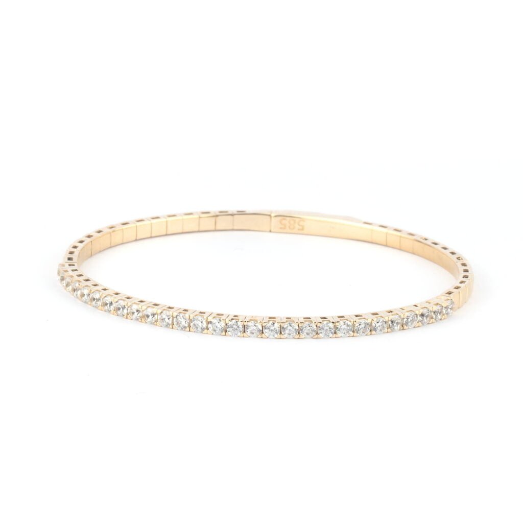 Elegant Half-Eternity 14K Gold Tennis Bracelet with Moissanite