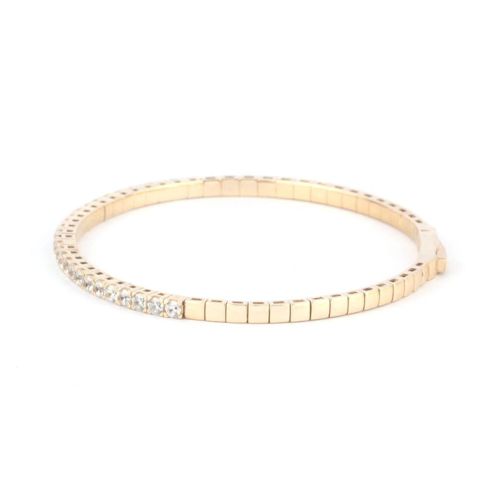 Elegant Half-Eternity 14K Gold Tennis Bracelet with Moissanite